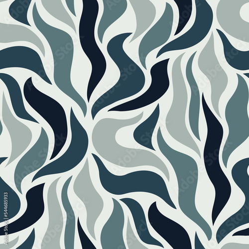 Seamless pattern with abstract wavy shapes