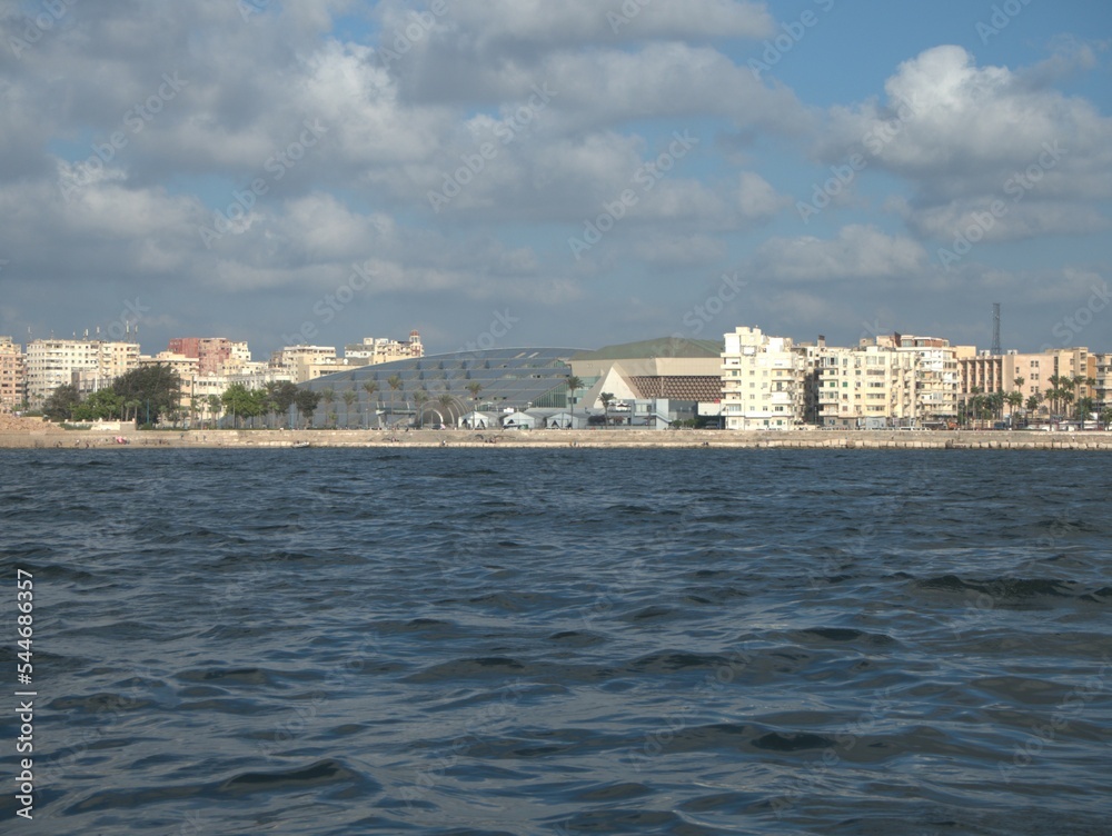 Alexandria, Egypt -View of the port of Alexandria, buildings