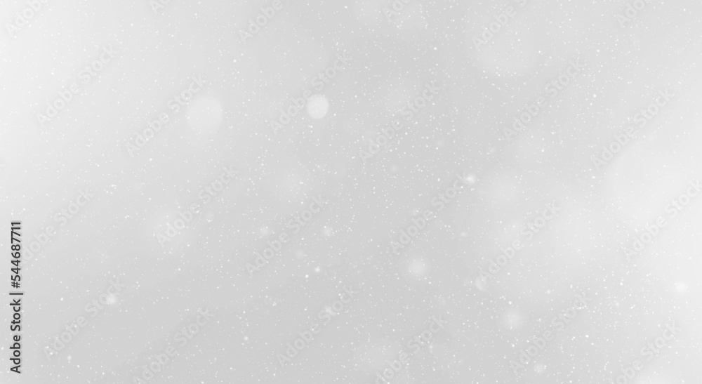 Snow flake particles on white background
