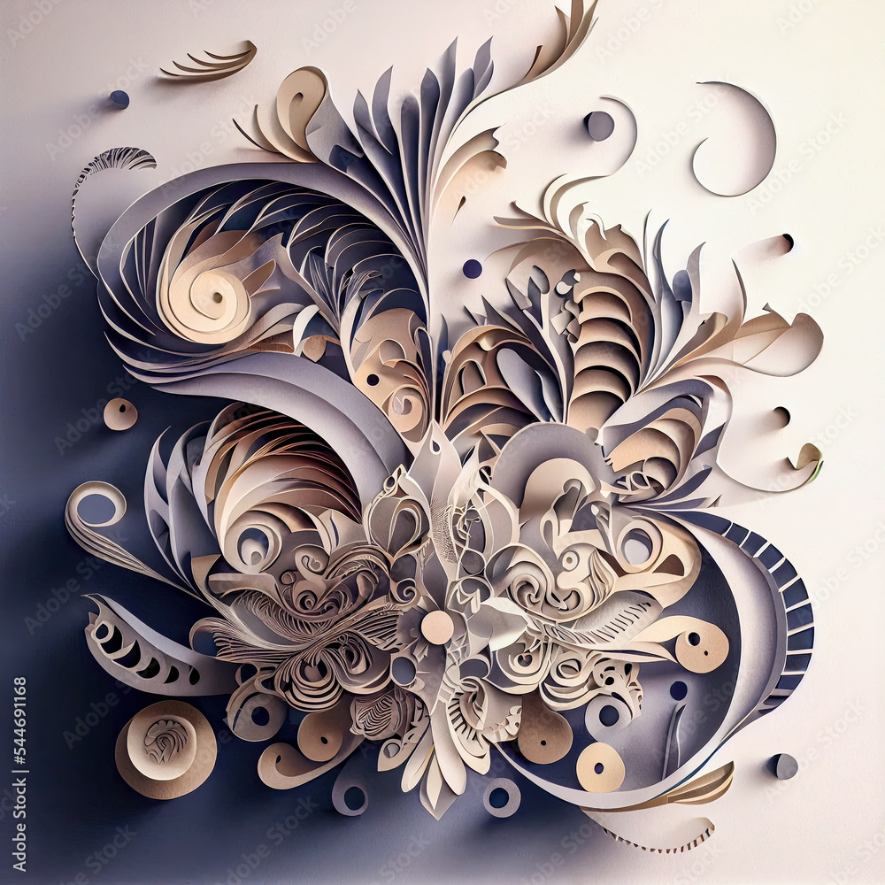  Scherenschnitt Papercut Papercraft Papierkunst Papiermotive 3D AI Bildidee 