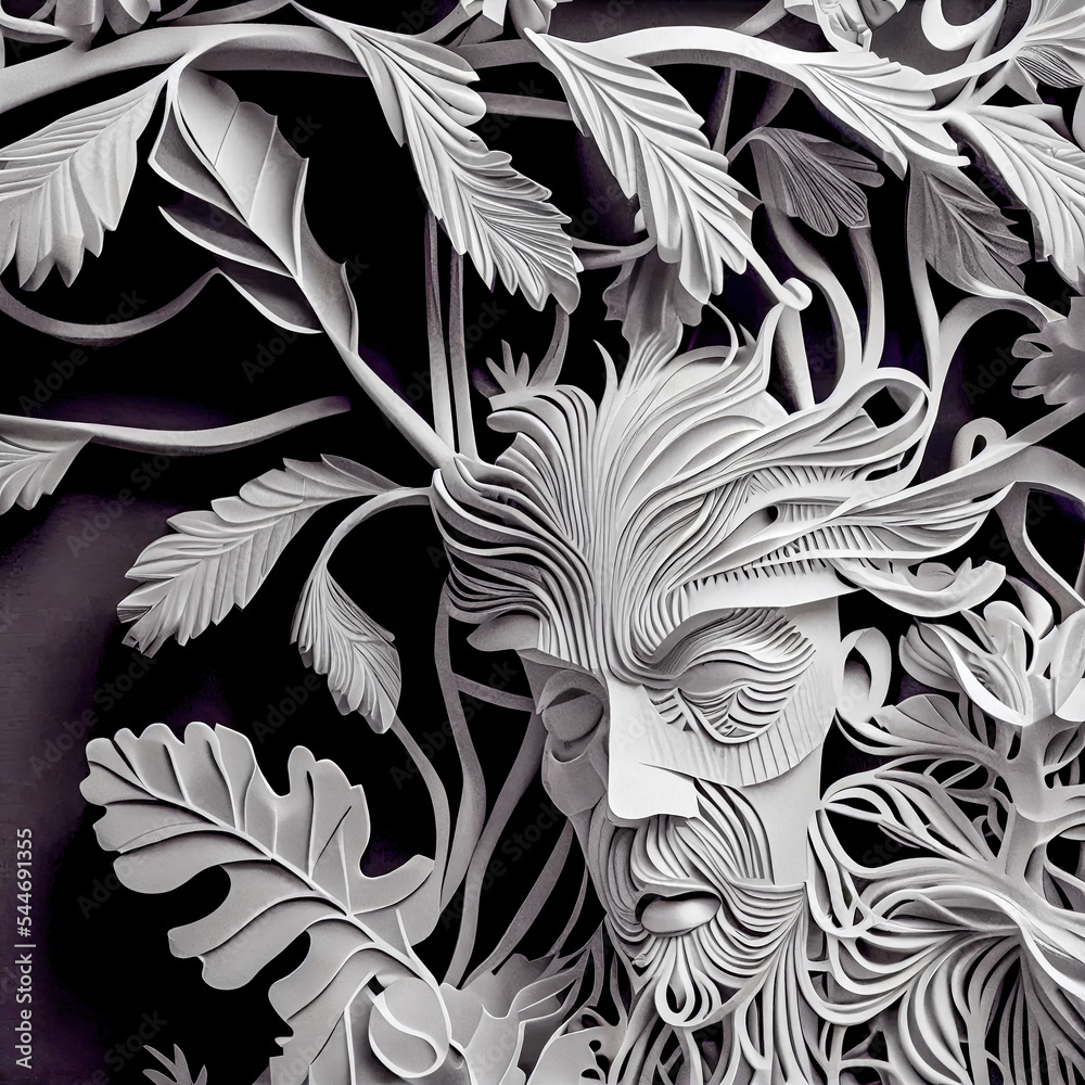  Scherenschnitt Papercut Papercraft Papierkunst Papiermotive 3D AI Motiv 