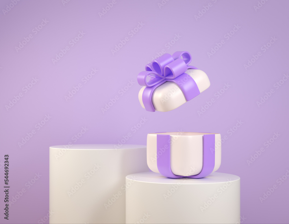 custom made wallpaper toronto digitalMockup Empty Space Podium For Show Products With Gift Box Opening Purple Pastel Backgrounds 3d Rendering
