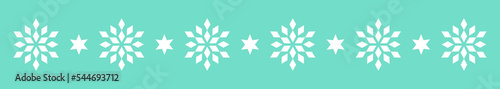 Winter snowflakes and stars border. Christmas divider vector