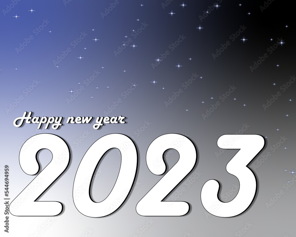 Happy new year 2023 ilustration vector with snow flakes Happy new year 2023 ilustration vector with snow flakes