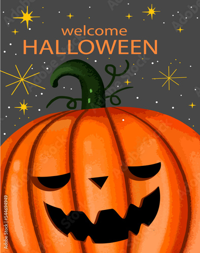 halloween background with pumpkin