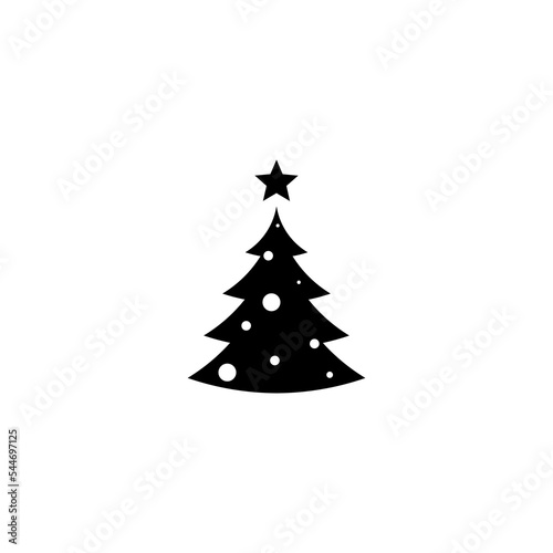Outline Christmas tree icon, with editable stroke.