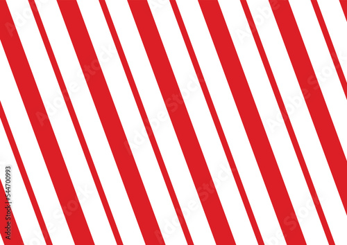 Stripes candy cane pattern. Diagonal straight lines Christmas background. Red and white peppermint wrapping paper. Simple trendy backdrop illustration