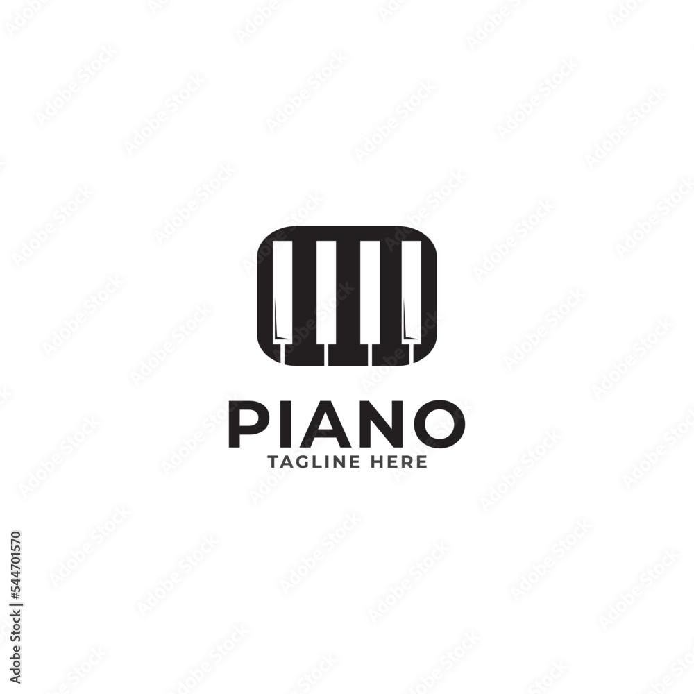 Piano music logo template design Piano music logo template design