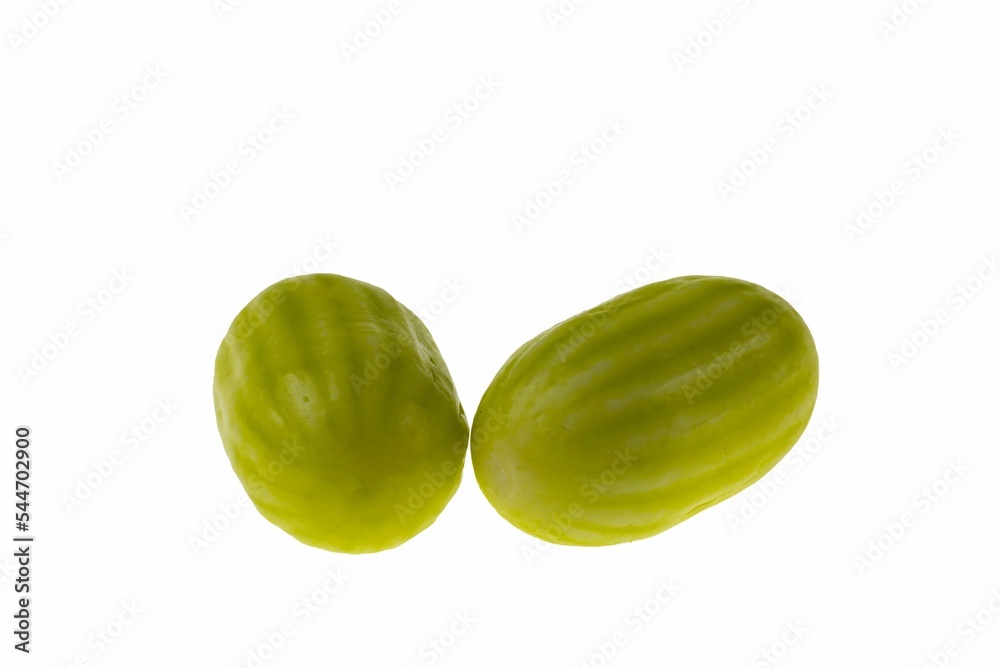 Close up view of melon bubble gum isolated on white background. Close up view of melon bubble gum isolated on white background.