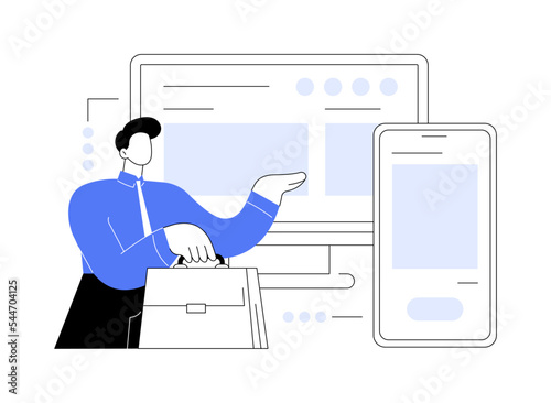 Corporate website abstract concept vector illustration.