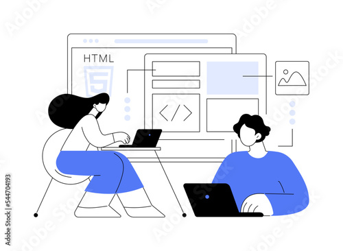 HTML5 website development abstract concept vector illustration.