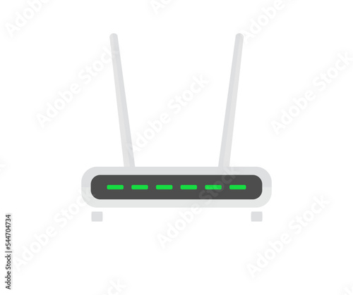 Wireless wi-fi router with two antennas logo design. Internet connection business concept. vector design and illustration.

