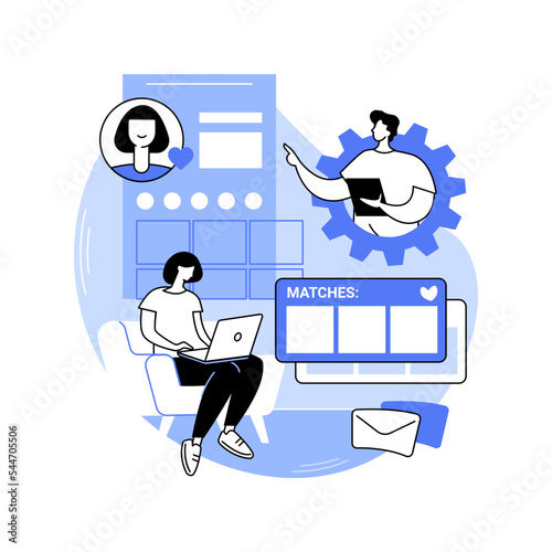 Manage online profile isolated cartoon vector illustrations.