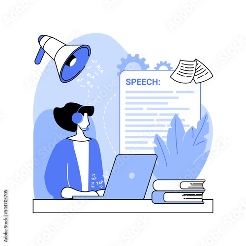 Transcription service isolated cartoon vector illustrations.