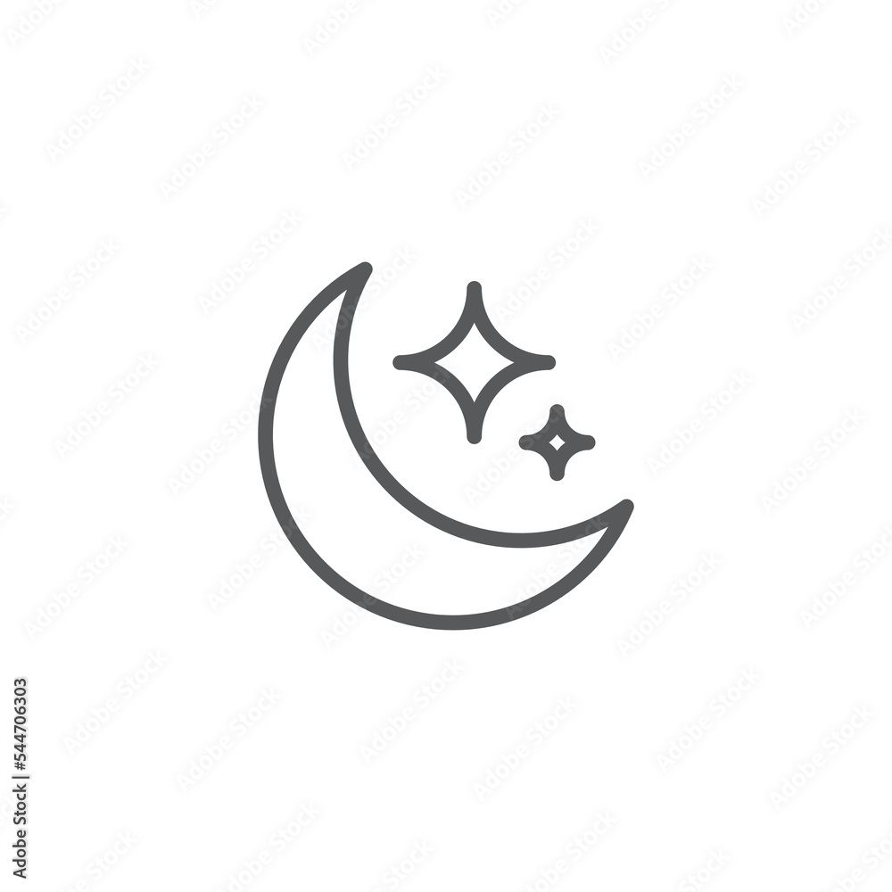 Moon With Stars Icon, Moon Icon, Star Icon Vector Illustration Eps10 Moon With Stars Icon, Moon Icon, Star Icon Vector Illustration Eps10