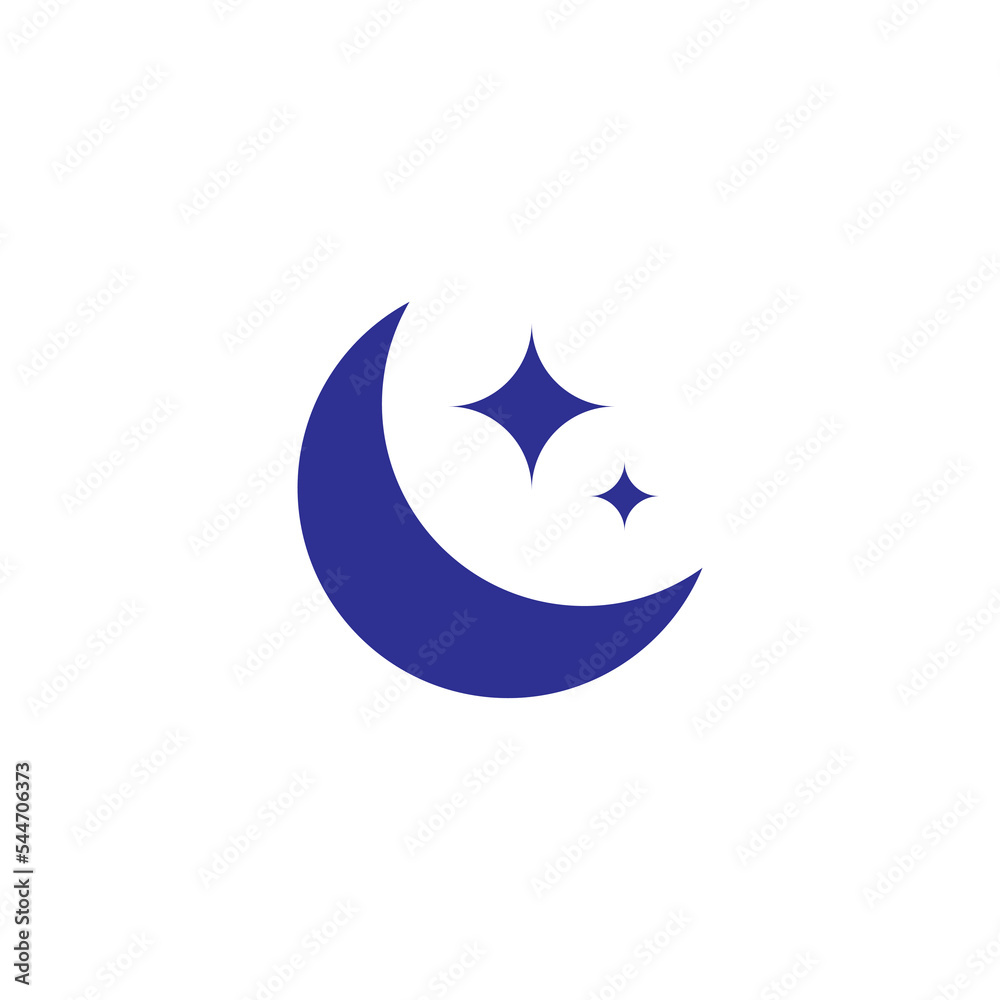 Moon With Stars Icon, Moon Icon, Star Icon Vector Illustration Eps10 Moon With Stars Icon, Moon Icon, Star Icon Vector Illustration Eps10