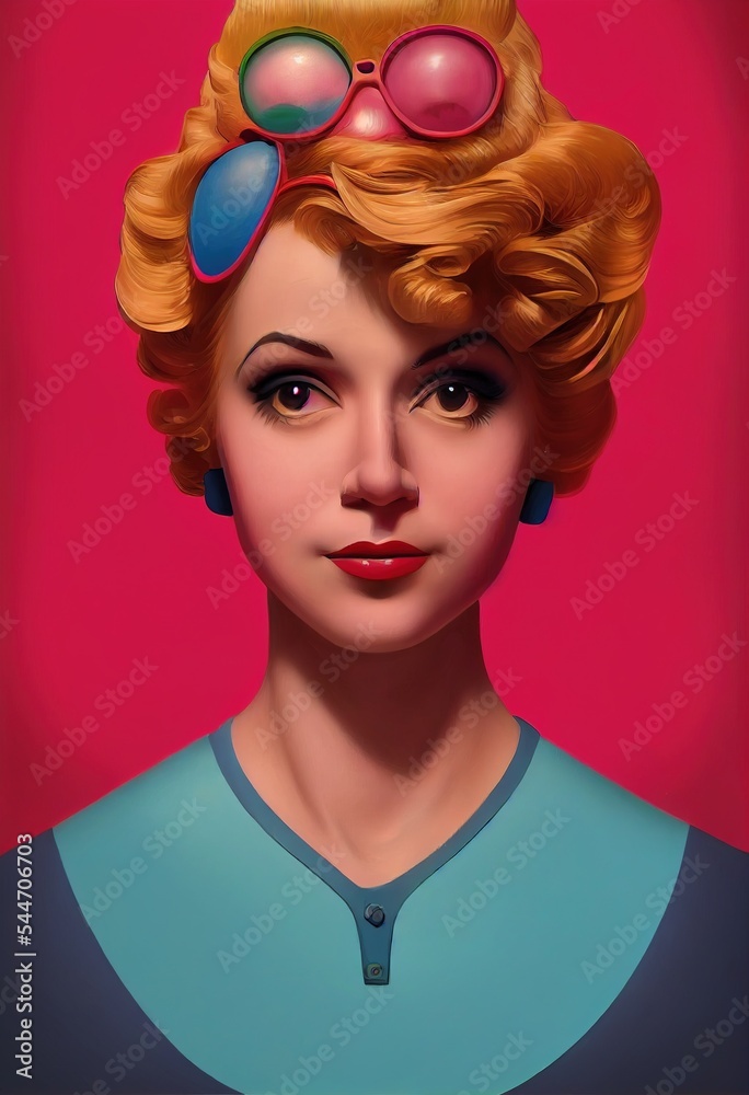 Fictional Pinups character illustration generated with Artificial ...