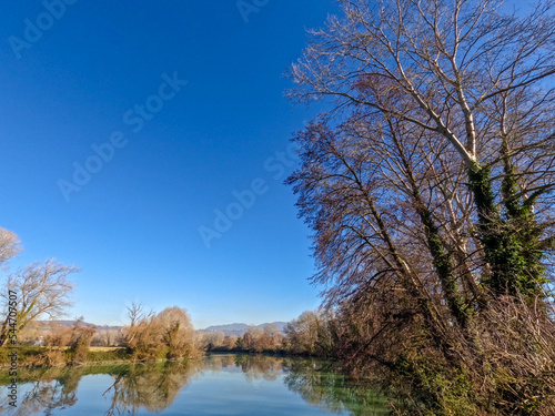 Fototapeta Naklejka Na Ścianę i Meble -  The River Tiber near Ponzano Romano.