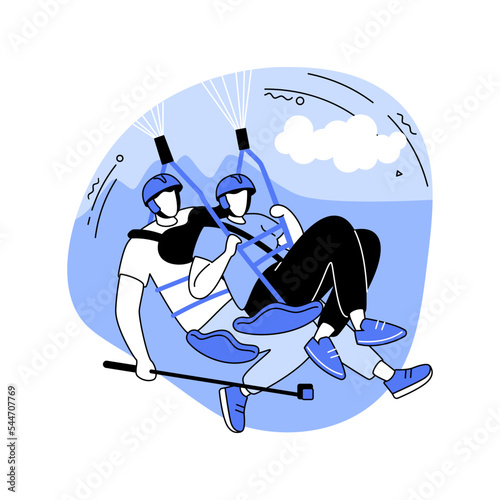 Paragliding isolated cartoon vector illustrations.