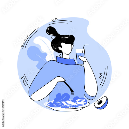 Raw eating isolated cartoon vector illustrations.