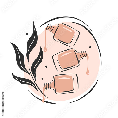 Design layout nail studio for social media posts and stories, mobile apps. Nail polish. Vector illustrations