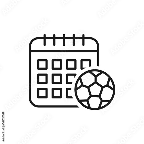 Football schedule icon design isolated on white background. Vector illustration