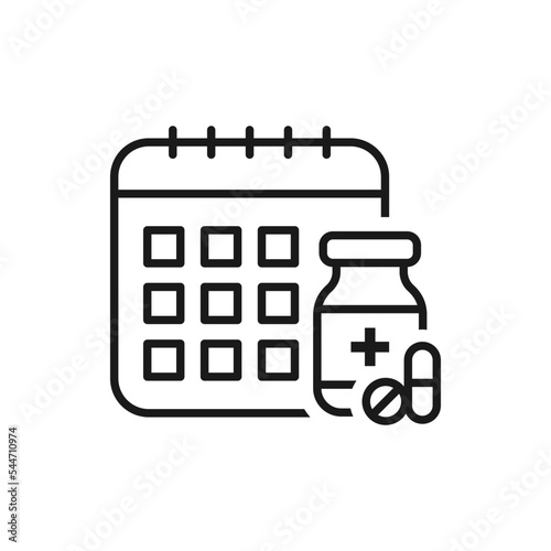 Medication schedule icon design isolated on white background. Vector illustration