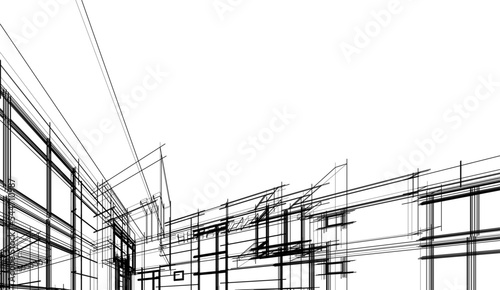 architectural sketch of a house