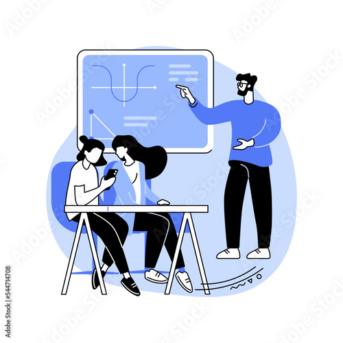Careless students isolated cartoon vector illustrations.