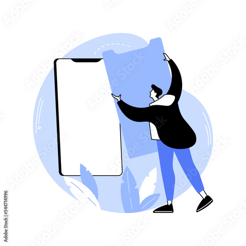 Smartphone screen protectors isolated cartoon vector illustrations.