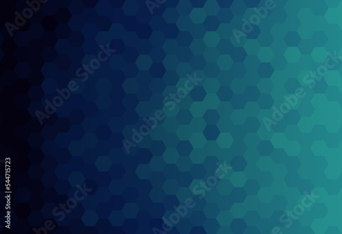 Abstract pattern mosaic background. Hexagonal shape with a dark blue gradient in teal color. Texture design for vector illustration.