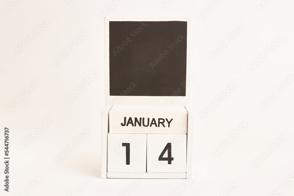 Calendar with the date January 14 and a place for designers. Illustration for an event of a certain date. Calendar with the date January 14 and a place for designers. Illustration for an event of a certain date.