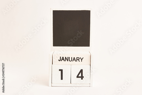 Calendar with the date January 14 and a place for designers. Illustration for an event of a certain date.