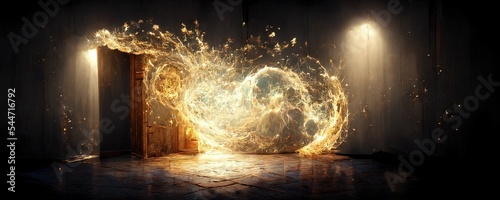 Fotografia Particle Effect Magical Portal Hyper Realistic