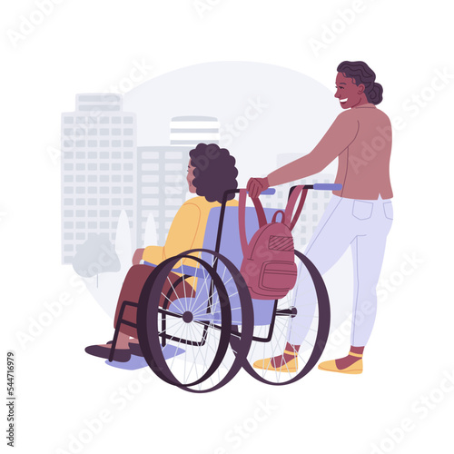 Barrier-free tourism isolated cartoon vector illustrations.