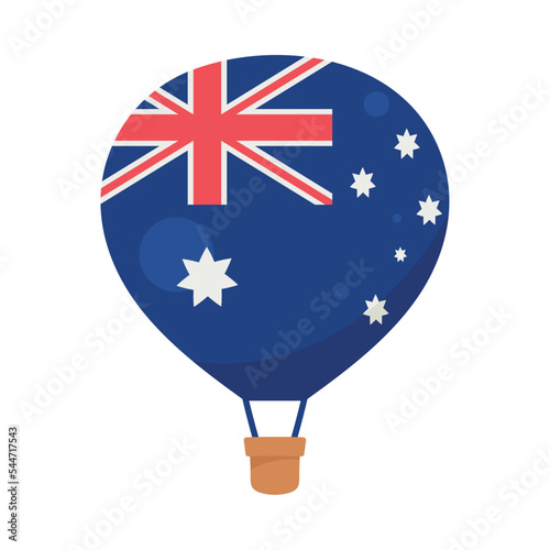 australian flag in balloon air hot