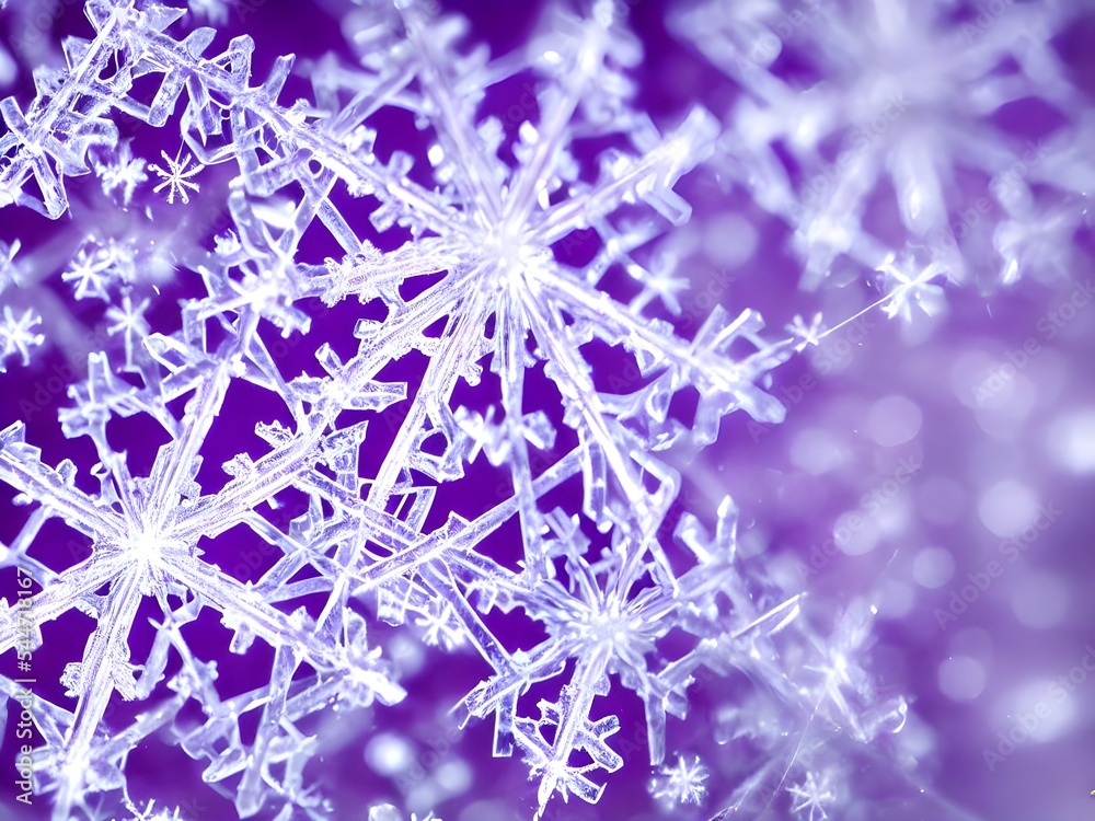 The photo is of a light blue snowflake with intricate patterns. It's ...