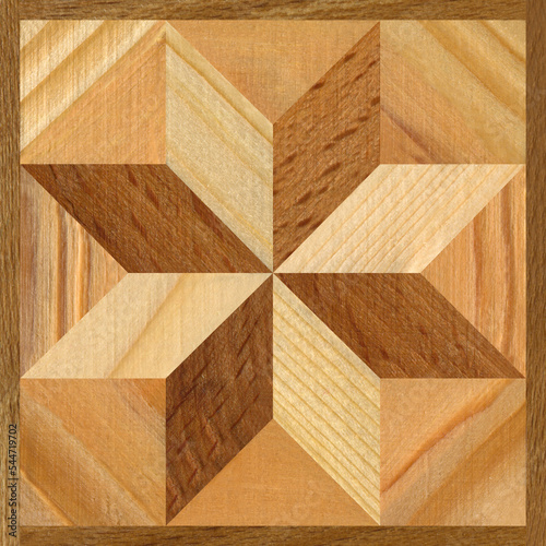 фотографія Wooden marquetry can be patterns created from the combination of wood pine hornb