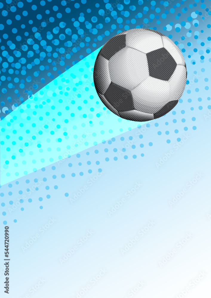 Obraz premium Soccer ball moving through the stadium, in blue