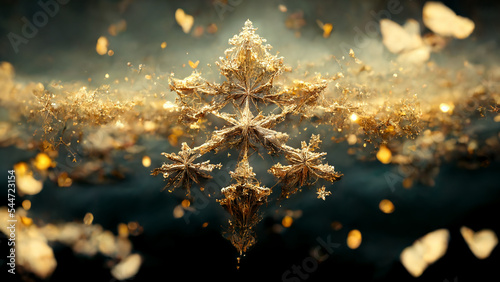 Beautiful background of glittering snowflakes.