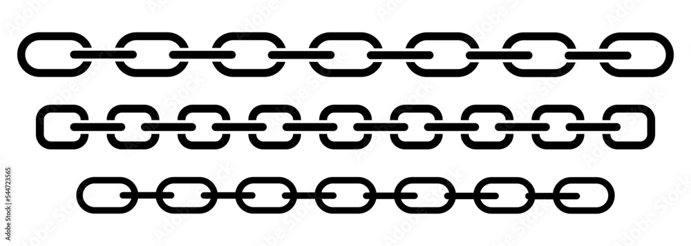 Chain icon set. Vector illustration isolated on white background
