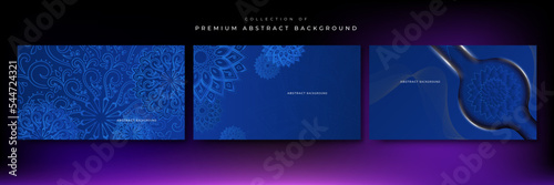 Modern elegant luxury blue mandala pattern background