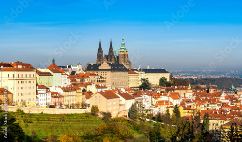 Prague Castle and Surrounding Buildings in Autumn Colors, Czech Republic