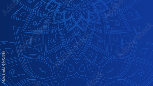 Modern elegant luxury blue mandala pattern background