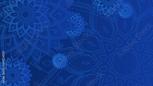 Modern elegant luxury blue mandala pattern background