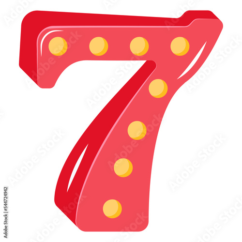 An icon of lucky number flat design 