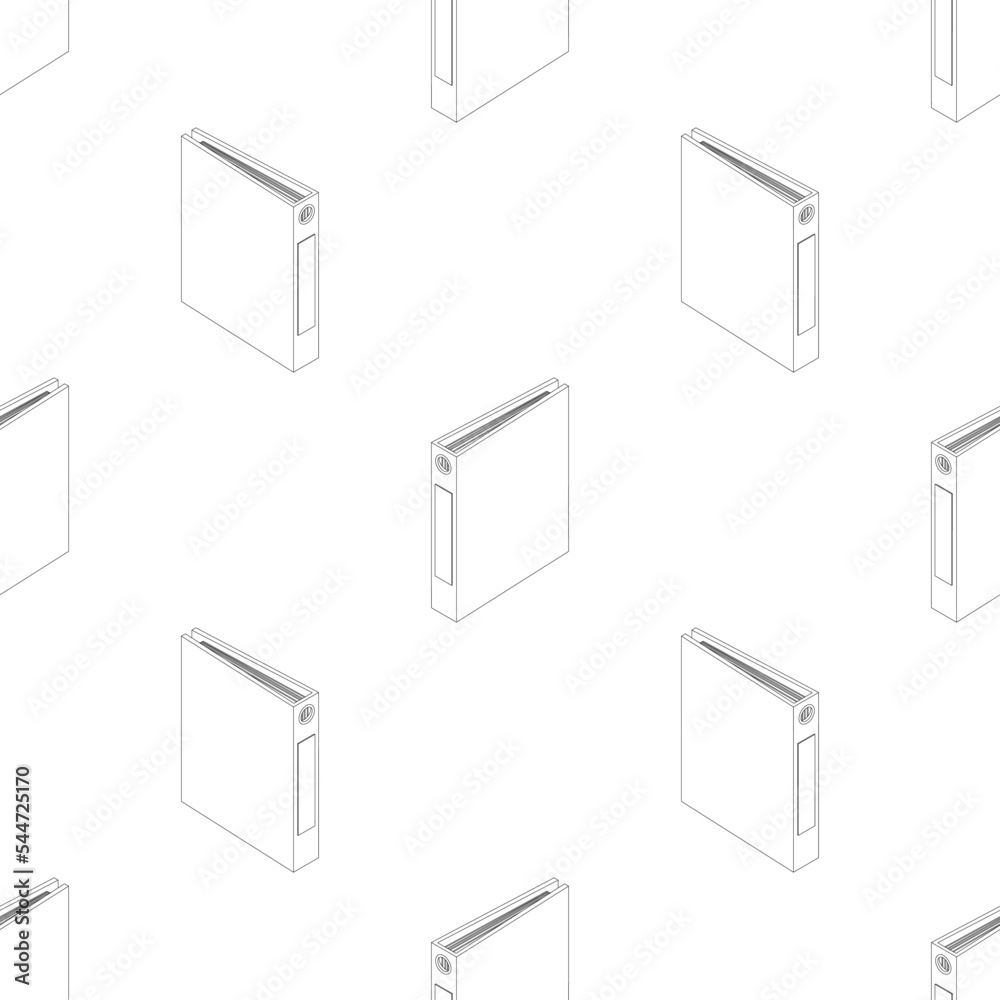 Isometric folder seamless pattern line. A large set of images of an ...