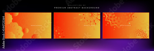 Flower mandala on orange background. Festive folk floral illustration