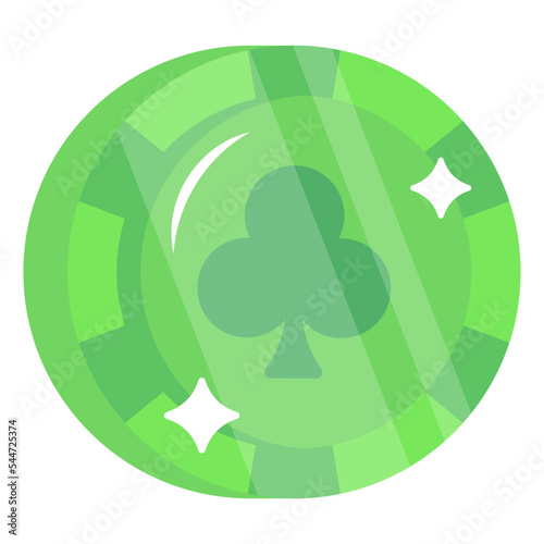 A gambling chip flat design 