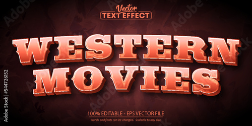 Western text effect, editable vintage text style
